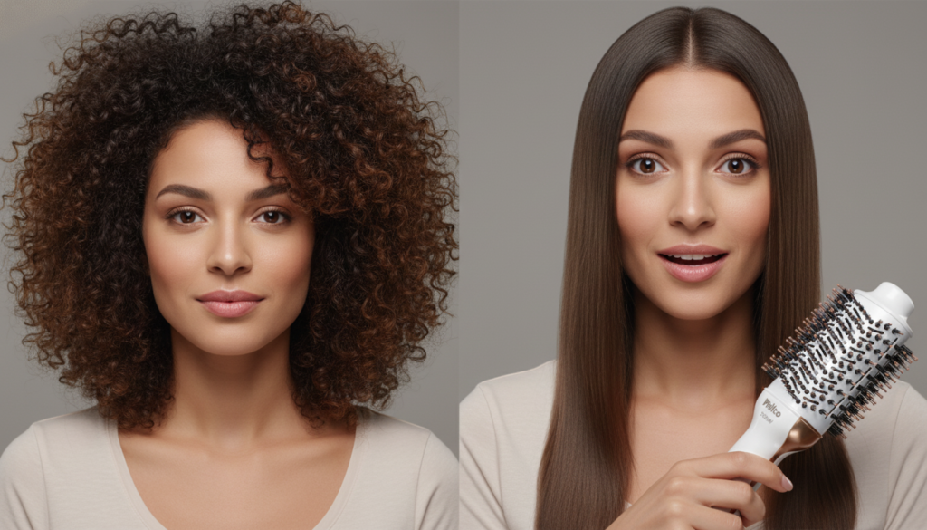 como usar escova secadora em cabelo cacheado