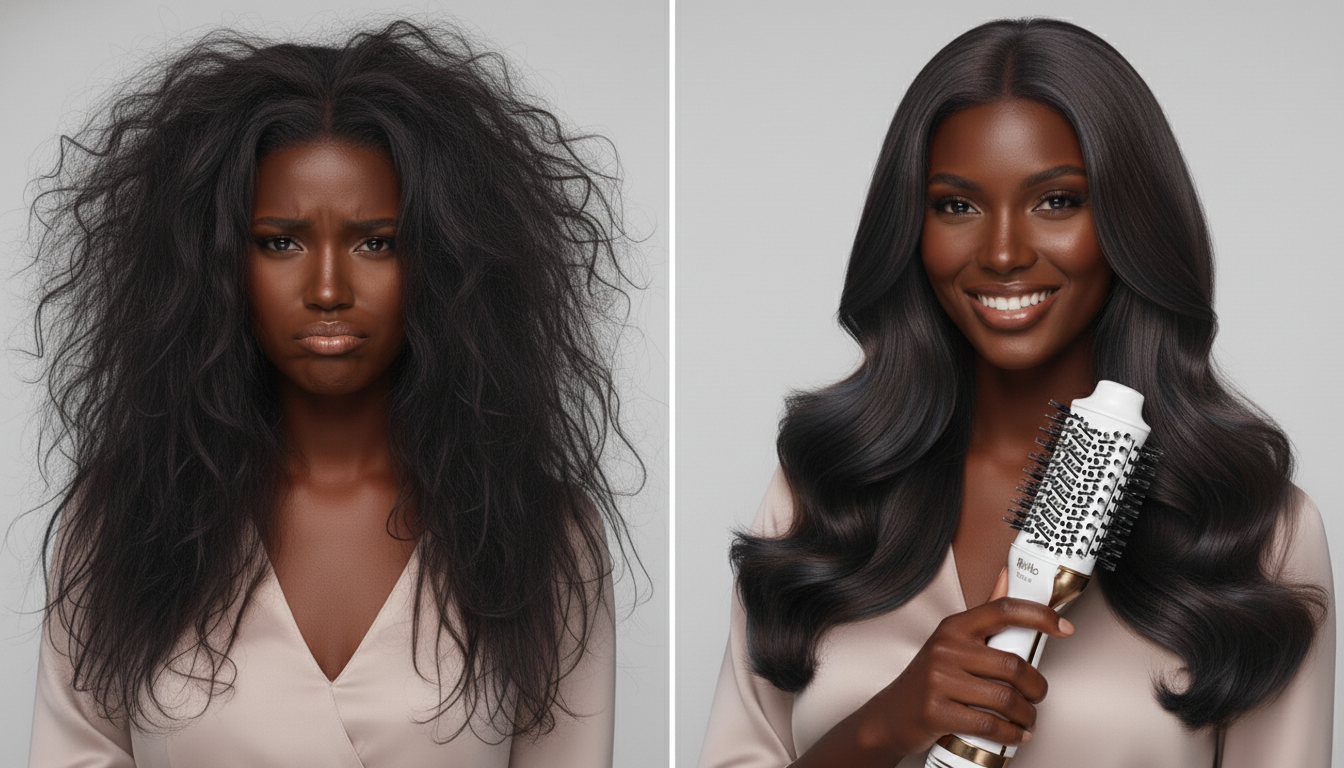 escova secadora alisa cabelo longo