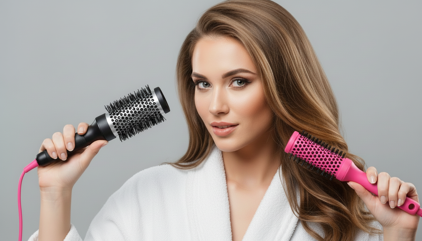escova rotativa ou secadora para cabelo longo
